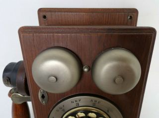 VINTAGE Wooden Wall Phone Rotary Dial - Western Electric Bell Telephone,  Ma Bell 2