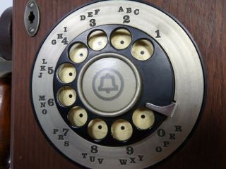 VINTAGE Wooden Wall Phone Rotary Dial - Western Electric Bell Telephone,  Ma Bell 3