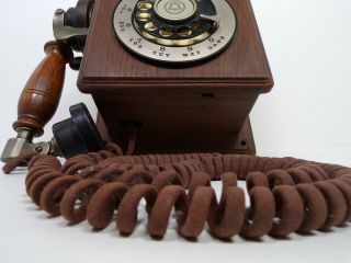 VINTAGE Wooden Wall Phone Rotary Dial - Western Electric Bell Telephone,  Ma Bell 4