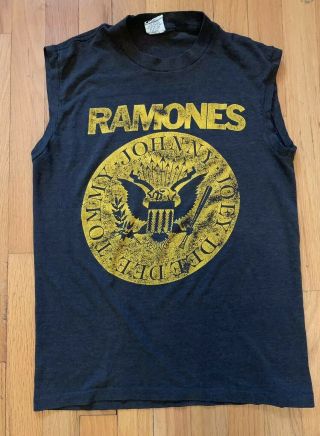 Vtg Ramones Brain Drain 80’s Tour T Shirt Rare Single Stitch Thin