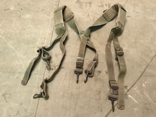 91i Wwii Us Army M1945 Combat Field Suspenders - Od 7