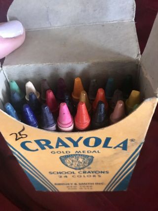 Vtg 1955 Box Crayola Crayons Binney & Smith Inc 24 Count No.  242 Crayons Intact
