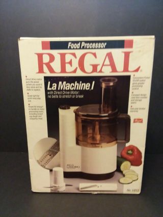 Regal La Machine 1 Food Processor Slices Shreds Chops Purees Usa V813 Vtg
