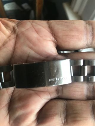 Rare vintage Zenith bracelet steel Gay Freres 2/72 dive watch ZA 18mm endlinks 2