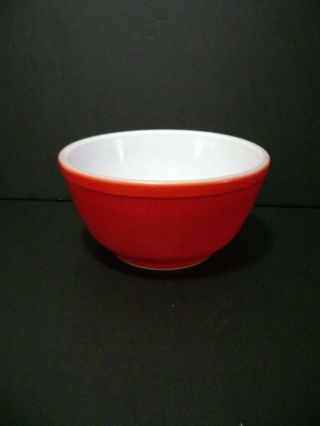 Vintage Early Pyrex Red Mixing Bowl 402 (No Number) 1½ Qt. 4