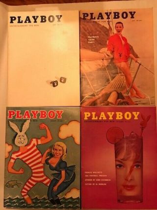 1957 Vintage Playboy Magazines,  Set of 12,  With Centerfolds Intact 2
