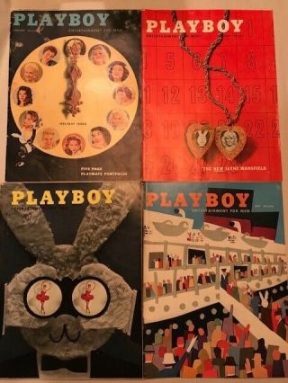 1957 Vintage Playboy Magazines,  Set of 12,  With Centerfolds Intact 3
