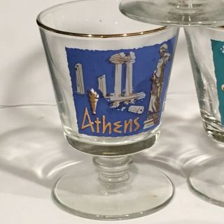 Vintage Libbey International Cities of the World Footed Cocktail Glasses 3