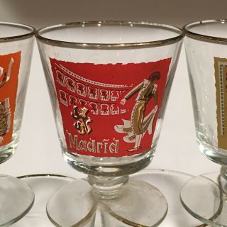 Vintage Libbey International Cities of the World Footed Cocktail Glasses 8