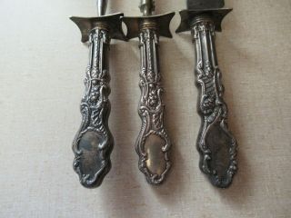 Antique Sterling Handled Roast Carving Set With figures Copyright 1888 3