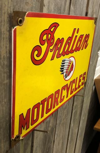 INDIAN MOTORCYCLES porcelain sign parts vintage CHIEF dealer motor oil 2