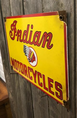 INDIAN MOTORCYCLES porcelain sign parts vintage CHIEF dealer motor oil 3