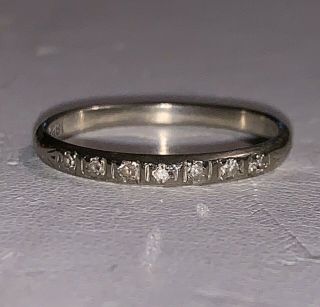 Antique 18k Gold 0.  15 Tcw Si2,  I Diamonds Wedding Band Sz 8