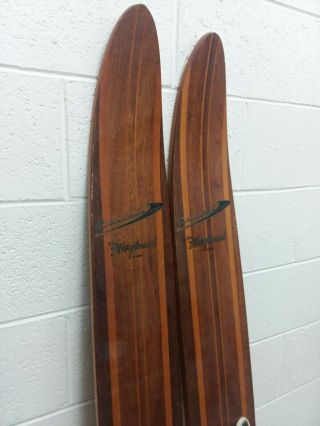 Vintage Wood Water Skis Wooden 1950 