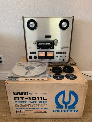 Pioneer Rt - 1011l Stereo Reel To Reel Tape Recorder 10 1/2” & 7” Box Vtg