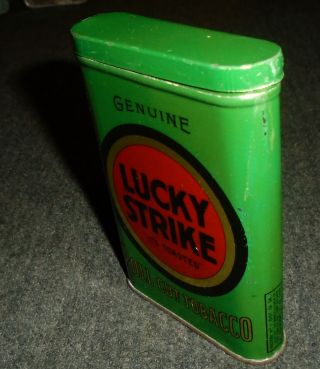 Vintage Lucky Strike Vertical Pocket Tobacco Tin 2
