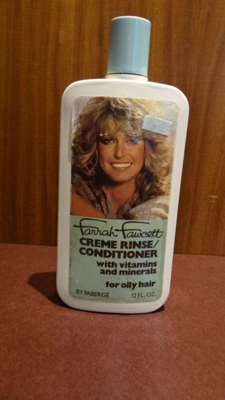 Vintage Farrah Fawcett Creme Rinse For Oily Hair By Faberge - Full Bottle - 12 Fl Oz