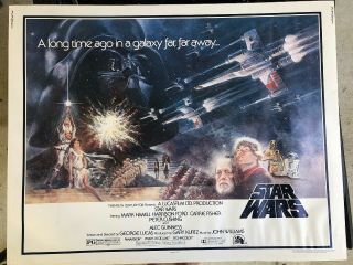 Star Wars Iv 1977 22 " X 28 " Half Sheet Movie Theater Poster Rare 77/21