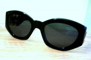 Vintage Versace Sunglasses Black& Gold Mod.  420d 801 Tag Case Cloth