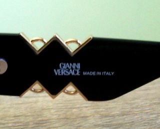 Vintage Versace Sunglasses Black& Gold mod.  420D 801 tag case cloth 5