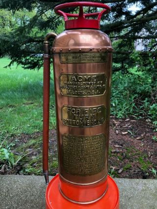 Vintage Acme Copper Fire Extinguisher Missouri Lamp,  St.  Louis
