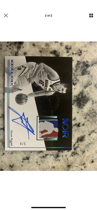 2018 - 2019 Panini Noir Nikola Jokic Game Worn Logoman Patch Rare 4/5  2