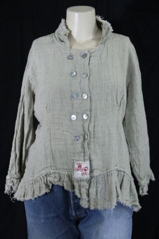 Magnolia Pearl - Vintage Linen Double Button Jacket - One Size