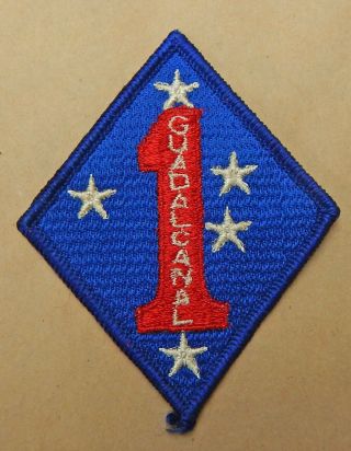 Usmc First Marine Division Guadalcanal Embroidered Unit Flash Ww2 Era ??