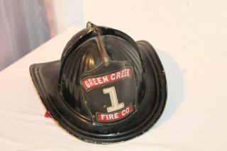 Vintage Antique Cairns & Bros Aluminum Fire Fighter Helmet Green Creek 2