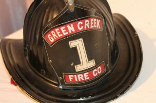 Vintage Antique Cairns & Bros Aluminum Fire Fighter Helmet Green Creek 3