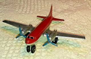 Vintage 1958 Tootsietoy Convair Twin Engine Airplane Two Tone