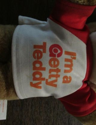 Vintage 1980 ' s Getty Oil & Gas Advertising Stuffed Teddy Bear - Hard to Find 3