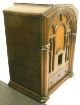 vintage RCA VICTOR R - 74 TOMBSTONE RADIO part: WOOD SHELL in VERY GOOD SHAPE 3