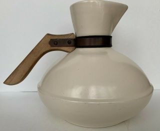Vintage Catalina Island Pottery Coffee Carafe Wood Handle - Catalina Pottery 107