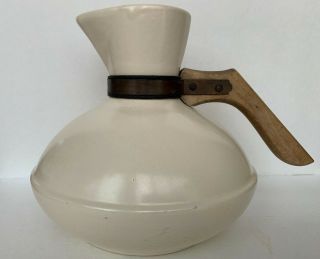 Vintage Catalina Island Pottery Coffee Carafe Wood Handle - Catalina Pottery 107 4