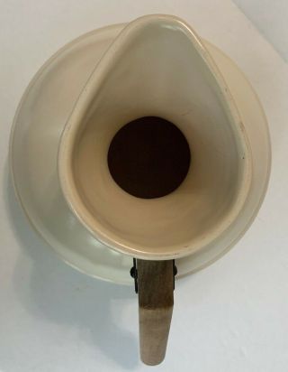 Vintage Catalina Island Pottery Coffee Carafe Wood Handle - Catalina Pottery 107 6