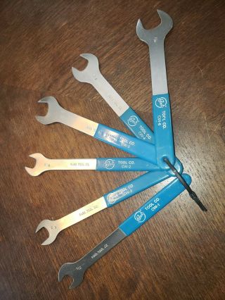 6 Vintage Park Tool Co Bicycle Cone Wrenches Sae Bike 1/2 5/8 3/16 11/16 3/4 7/8