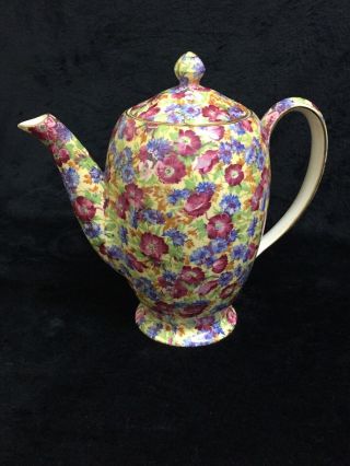 Vintage Royal Winton Grimwades Royalty Chintz Albans Shape Coffee Pot Teapot