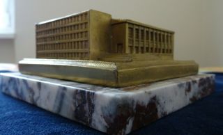 Souvenir Building Metal Vintage Undefined Bank,  Administration? Marble Base