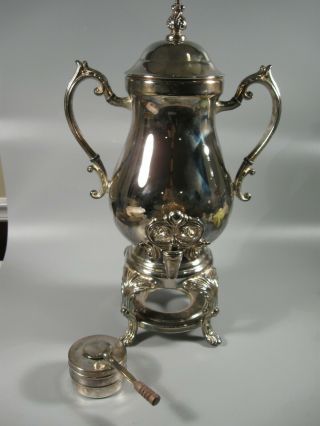 Vintage Elegance Silver Plated Coffee Tea Urn Samovar & Refillable Sterno