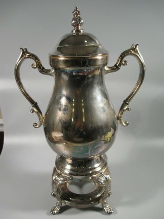 Vintage Elegance Silver Plated Coffee Tea Urn Samovar & Refillable Sterno 4