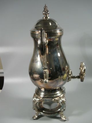Vintage Elegance Silver Plated Coffee Tea Urn Samovar & Refillable Sterno 5