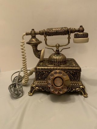 Vintage Ornate French Victorian Style Rotary Phone Great