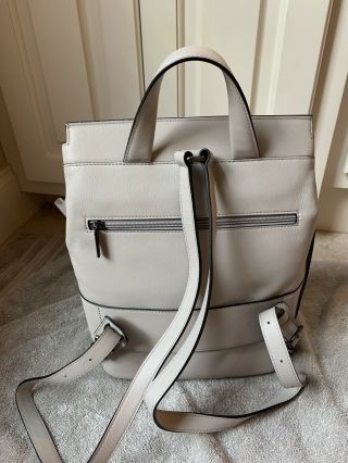 TUMI Mariella Olive Women ' s Leather Backpack (VERY RARE) White Gray 73507 $895 4