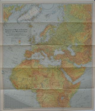 1942 Ww2 War Map Europe Africa Germany Poland France Italy Russia Western Asia
