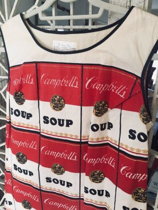 Vintage ANDY WARHOL Inspired CAMPBELL Soup Can Paper Dress 60 ' s Advertising 7