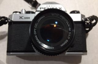 Pentax K1000 - - 35mm SLR Camera,  Lens,  Flash - VINTAGE - see pix 3