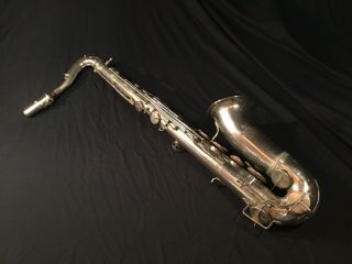 Very Rare Vintage Barbe & Fils Brevet Sgdg Paris Silver Tenor Saxophone