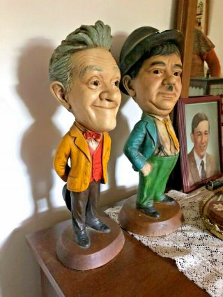 Esco Productions Vintage Stan Laurel Oliver Hardy Chalkware Statues Made In Usa