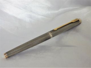 Flat Top Sterling Silver 18kt F PARKER 75 Fountain Pen Vintage 1970s 3